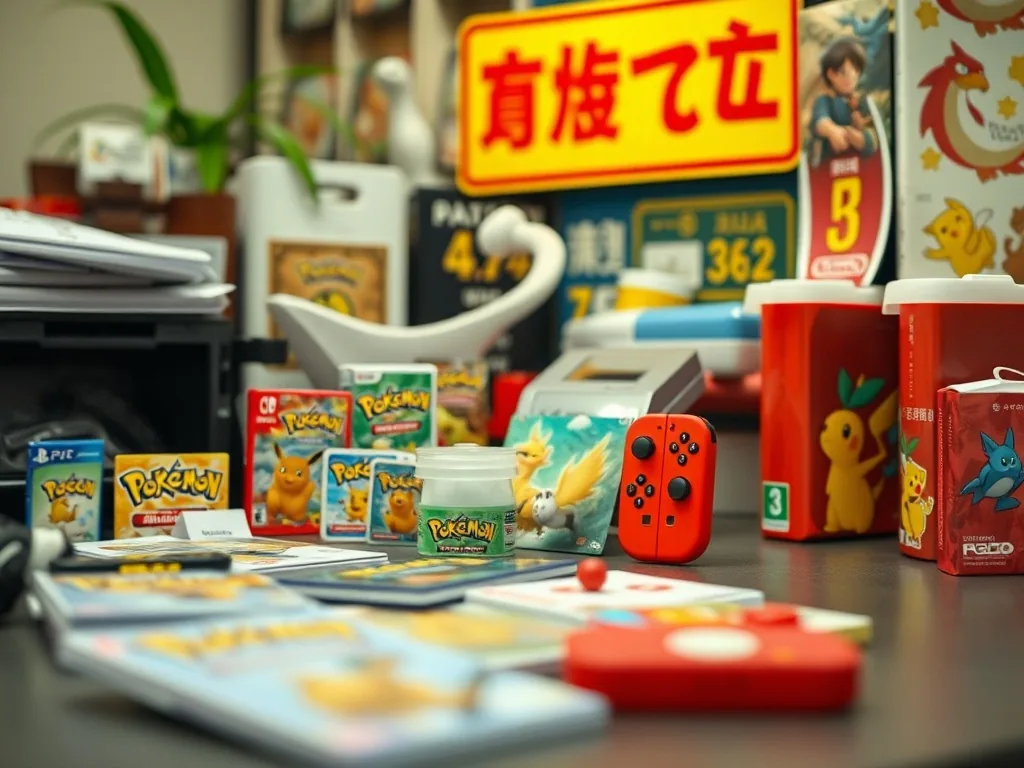 Une sélection de jaquettes de jeux Pokémon classiques disponibles sur Nintendo Switch, affichée sur un écran portable posé